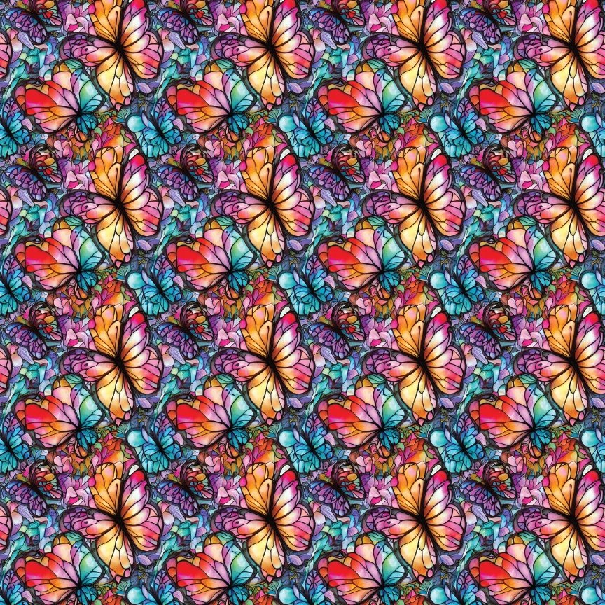 Stained Glass Butterflies Pattern Acrylic Sheets - CMB Pattern Acrylic